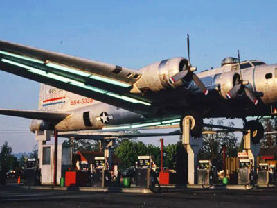How £10k ex-WWII B-17 bomber was transformed into ‘world’s weirdest petrol station’ after it broke down mid-flight