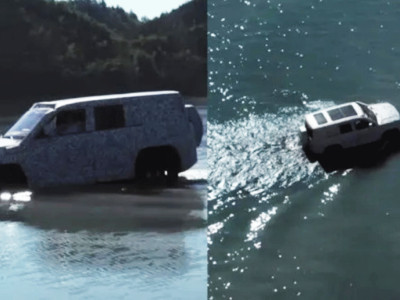 Incredible ‘car of the FUTURE’ which can FLOAT on water is unveiled – are you ready for a true all-weather drive?