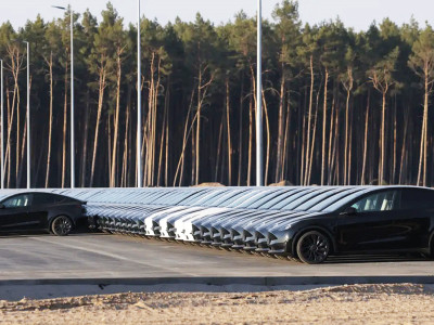 Tesla has so many unsold cars that it's storing them in an an abandoned mall parking lot
