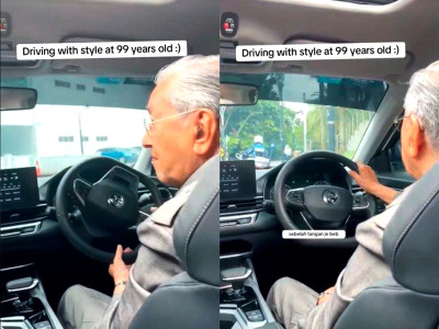 “Amazing Tun!” - Mahathir drives S70 with style at the age of 99, impresses Malaysians