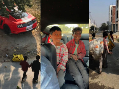 Child Ragpickers Ride In Ford Mustang After Owner Offers Them A Drive; Video Goes Viral
