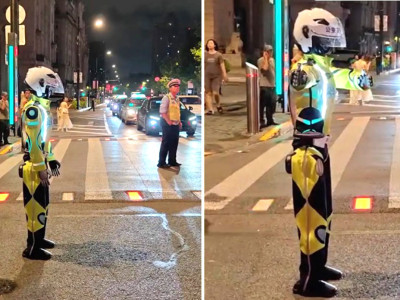 ရှန်ဟိုင်းတွင် စက်ရုပ်ယာဉ်ထိန်းရဲ (RoboCop) စတင်အသုံးပြုရာ မြို့သူမြို့သားများ အထူးစိတ်ဝင်စားလျက်ရှိ